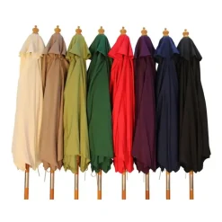 Garden Parasols|Beach Parasols-Umbrella Heaven 2.5m Wood Pulley Parasol UV 50+ choice of 10 colours