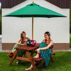 Garden Parasols|Beach Parasols-Umbrella Heaven 2.5m Wood Pulley Parasol UV 50+ choice of 10 colours