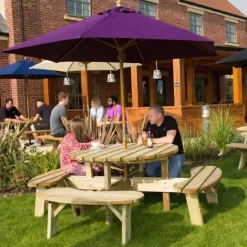 Garden Parasols|Beach Parasols-Umbrella Heaven 2.5m Wood Pulley Parasol UV 50+ choice of 10 colours