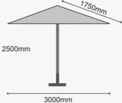 UV Protection Garden Parasols|Garden Parasols-Umbrella Heaven 3m x 2m Aluminium Parasol UPF50+ – choice of colours