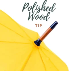 Ladies Walking-Umbrella Heaven Mustard Wood Stick Umbrella Yellow