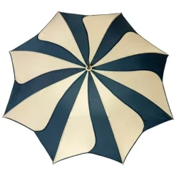 Flower Petal Swirl Umbrellas|Ladies Walking-Umbrella Heaven Navy and Cream Petal Swirl Umbrella