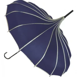 Bridal Umbrellas|Ladies Vintage Umbrellas-Umbrella Heaven Navy Pagoda Princess Umbrella