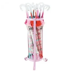 Umbrella Stands-Umbrella Heaven Pink Metal Umbrella Stand
