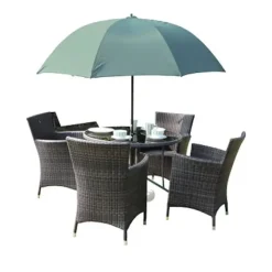 Garden Parasols|Beach Parasols-Umbrella Heaven Portable UV Parasol with Zip On Windbreak – “SheltaShade” – 2.2m Standard or 3m XL Green