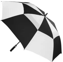 Windproof Golf Umbrellas|Golf Umbrellas-Umbrella Heaven Premium Black & White Golf Umbrella – Vented – Windproof – Auto-Open
