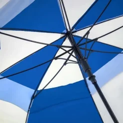 Windproof Golf Umbrellas|Golf Umbrellas-Umbrella Heaven Premium Blue & White Golf Umbrella – Vented – Windproof – Auto-Open