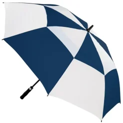 Windproof Golf Umbrellas|Golf Umbrellas-Umbrella Heaven Premium Navy & White Golf Umbrella – Vented – Windproof – Auto-Open