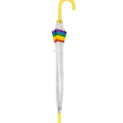 Mens Walking Umbrellas|Dome Umbrellas-Umbrella Heaven Rainbow Dome Umbrella – Clear Dome Umbrella with Rainbow Border – Adult Size