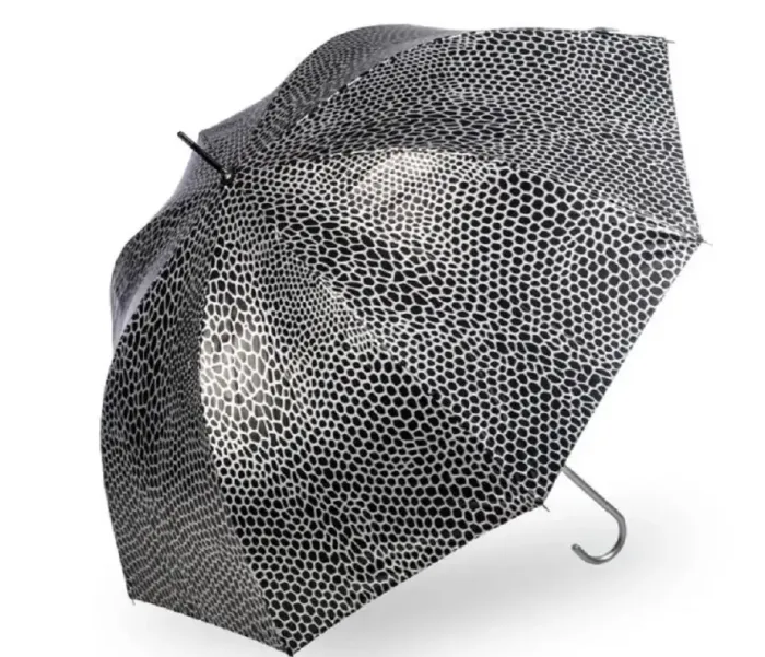 UV Protection Walking Umbrellas|Animal, Birds & Butterfly Art-Umbrella Heaven Silver Snakeskin Umbrella – UV Protective MetallicSilver