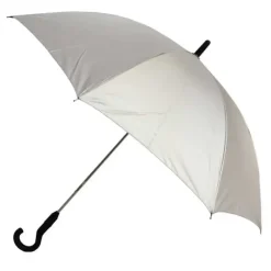 UV Protection Walking Umbrellas|Mens Walking Umbrellas-Umbrella Heaven back Auto-Retract UV Protective Umbrella Silver