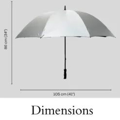 Windproof Golf Umbrellas|Golf Umbrellas-Umbrella Heaven back UV Golf Umbrella Silver