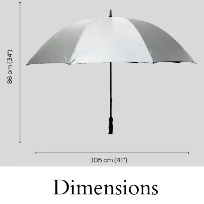 Windproof Golf Umbrellas|Golf Umbrellas-Umbrella Heaven back UV Golf Umbrella Silver