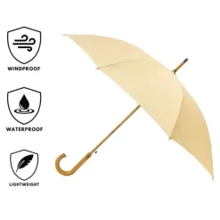 Windproof Umbrellas|Mens Windproof Umbrella-Umbrella Heaven Warwick Windproof Walking Umbrella Beige
