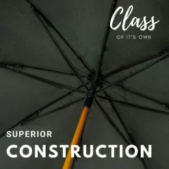 Windproof Umbrellas|Mens Windproof Umbrella-Umbrella Heaven Warwick Windproof Walking Umbrella Black