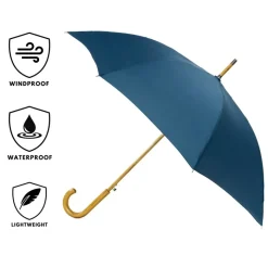 Windproof Umbrellas|Mens Windproof Umbrella-Umbrella Heaven Warwick Dark Blue Windproof Walking Umbrella