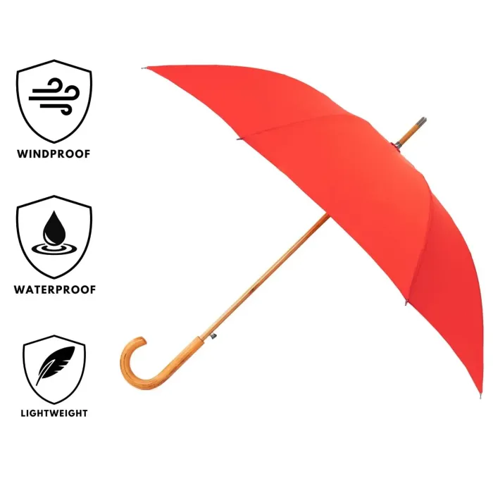 Windproof Umbrellas|Mens Windproof Umbrella-Umbrella Heaven Warwick Windproof Walking Umbrella Red