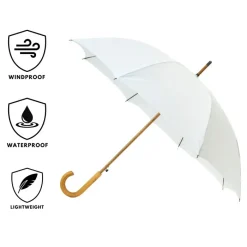 Windproof Umbrellas|Mens Windproof Umbrella-Umbrella Heaven Warwick Windproof Walking Umbrella White