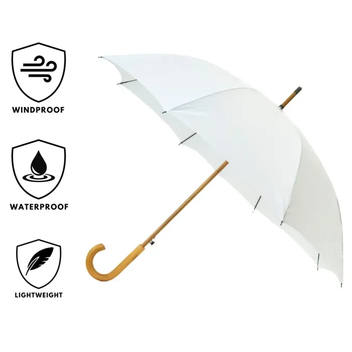 Windproof Umbrellas|Mens Windproof Umbrella-Umbrella Heaven Warwick Windproof Walking Umbrella White