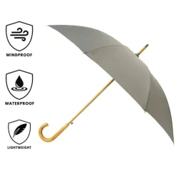 Windproof Umbrellas|Mens Windproof Umbrella-Umbrella Heaven Warwick Windproof Walking Umbrella Grey