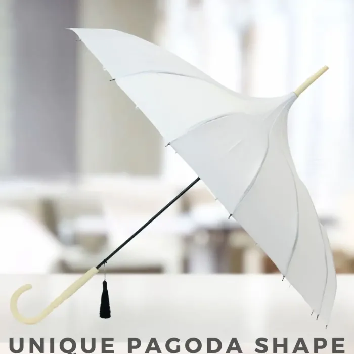 Bridal Umbrellas|Pagoda Umbrellas-Umbrella Heaven Oriental Pagoda Umbrella White