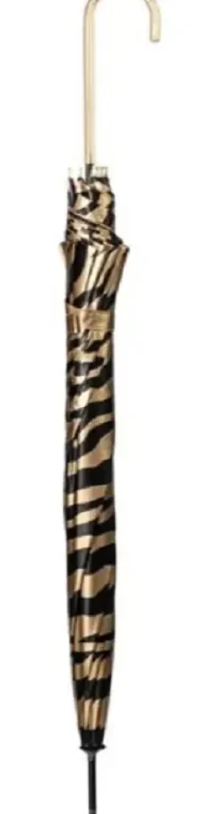 UV Protection Walking Umbrellas|Animal, Birds & Butterfly Art-Umbrella Heaven Zebra Print Umbrella – Black and – UV Protective Gold